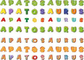 Font design for apatosaurus vector