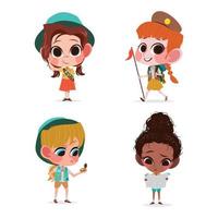 Girl Scout Day Character Concept Pack vector