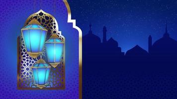 BLUE LANTERNS RAMADAN ANIMATION BACKGROUND LOOP video