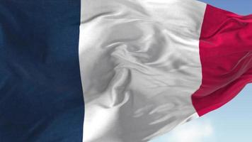 New flag of france waving close up video