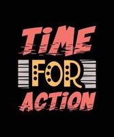 time for action lettering vector