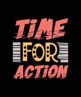 time for action lettering vector