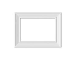 2x3 A4 Horizontal Landacape picture frame mockup. Realisitc paper, wooden or plastic white blank for photographs. Isolated poster frame mock up template on white background. 3D render. photo