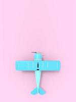 Toy vintage aircraft. Illustration with empty place for text. Vertical orientation. 3D rendering photo