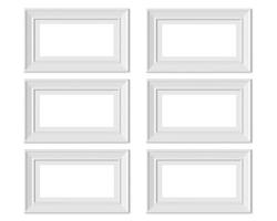 Set 6 1x2 Horizontal Landscape picture frame mockup. photo