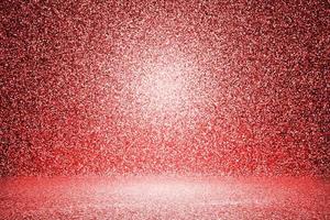 Photo studio portrait, red sparkling background. Bright holiday texture, mockup. 3D rendering