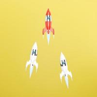 Space rocket - a concept of success, leadership, startup, rivalry. 3D rendering. photo