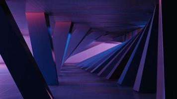 3d rendering sci-fi interior, simple geometric shapes. Landscape of a fantastic alien city. Futuristic metal abstract background, neon light. Modern podium concept. photo