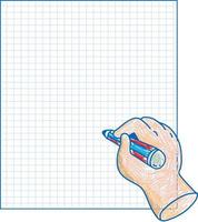 A paper with a doodle design hand and pencil vector