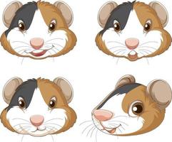 A Cute guinea pig on white background vector