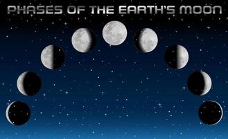 Phases of the moon for science education vector