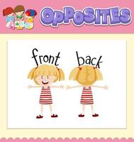 Opposite words for front and back vector