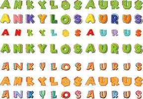 Font design for word ankylosaurus vector