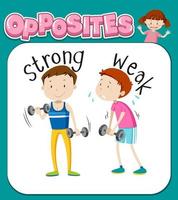 Opposite words for strong and weak vector