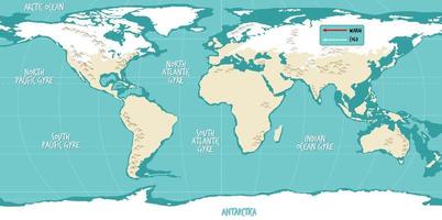 World atlas in blue color vector