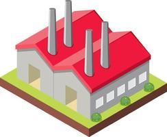 isometric industrial building on white background vector