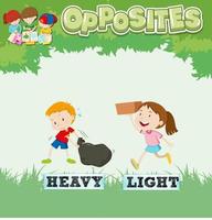 Opposite words for heavy and light vector