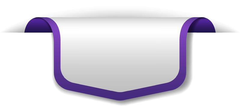 Violet banner design on white background