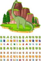 Font design for brachiosaurus vector
