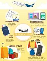 Travel preparation infographic design vector