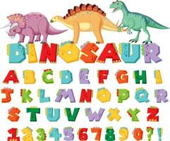 Font design for dinosaur alphabets vector