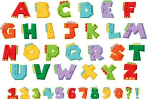 Font design for english alphabets and numbers vector