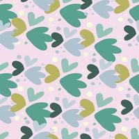 Childish pattern with flowers seamless pattern. Creative abstract heart shape wallpaper. vector