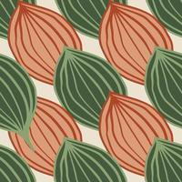 Exotic outline leaves seamless pattern. Abstract floral background. vector