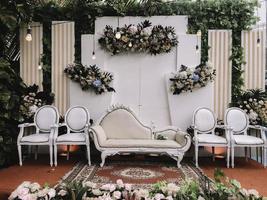 Indonesian simple elegant wedding decor stage photo