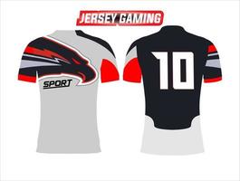 jersey printing design for e-sport gaming front and back mock-up display vector