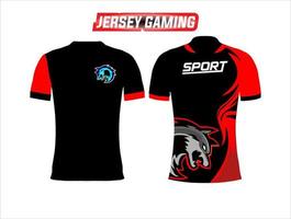 gaming jersey pattern front and back view with t-shirt mockup vector