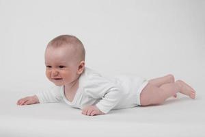 baby on a white background photo