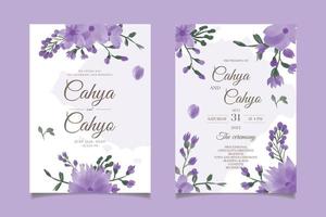 save the date watercolor floral Frame wreath with bouquet background abstract vector