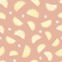 Seamless Pattern with Cute Dumplings vector