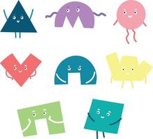 Set of Funny Abstract Geometric Characters vector