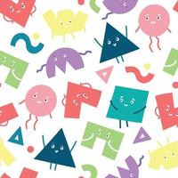 Seamless Pattern with Abstract Geometric Cartoon Character vector