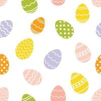 Easter seamless pattern with colorful eggs. Vector illustration.