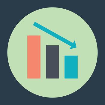 gráfico de barras decreciente vector