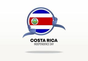 día de la independencia de costa rica para la celebración nacional el 15 de septiembre. vector