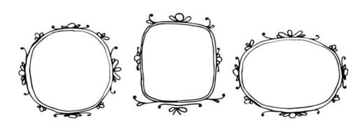 doodle hand drawn frame vector