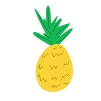 un ícono de piña simple, un elemento para menús, pancartas y postales. vector