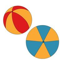A set of beach volleyball balls in a flat style on a white background. vector