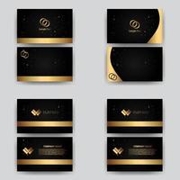 Creative black dark business card Template modern and Clean design vector