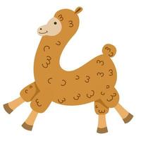 ilustración vectorial de una alpaca esponjosa en un estilo plano vector