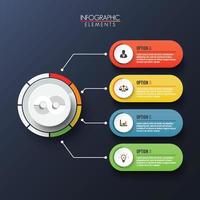 Abstract elements of graph Vector infographic template with label, integrated circles. Business concept with 4 options. For content, diagram, flowchart, steps, timeline infographics, workflow, chart.