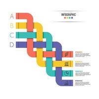 plantilla de infografía vectorial con etiqueta de papel 3d, concepto de negocio con 4 opciones. para contenido, diagrama, diagrama de flujo, pasos, partes, infografías de línea de tiempo, flujo de trabajo, gráfico. vector