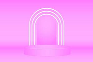podio de color rosa abstracto para el producto vector