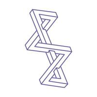 Impossible shapes, optical illusion tattoo, vector. Optical art objects. Geometric figures. vector