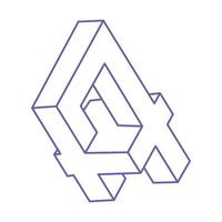 Impossible shapes, optical illusion figure, vector. Paradox. Optical art objects. Geometry modern logo. vector