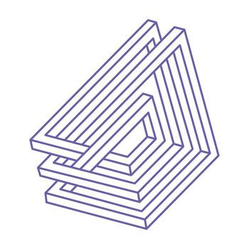 Impossible optical illusion shapes. Optical art object. Impossible figures. Unreal geometric logo. vector
